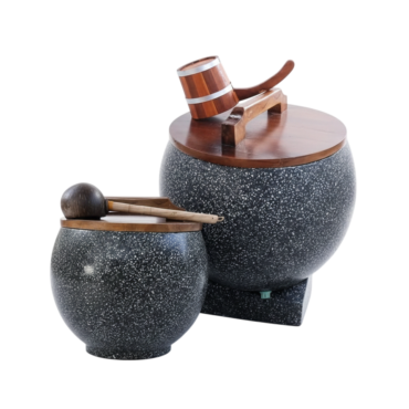 Black Terrazzo Water Basin Set