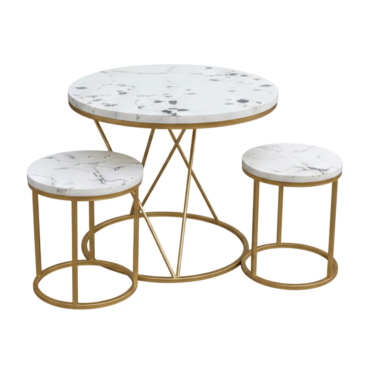 Round Terrazzo Coffee Table Set